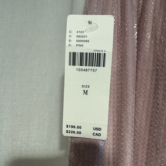 NWT Anthropologie Maeve Blush Sequin Joggers with White Stripe M - Picture 9 of 13